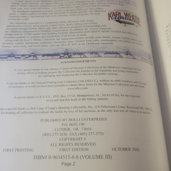 Fishing Tackle Antiques & Collectibles Vol 3 pre 1970 Karl T. White Fly fishing - Picture 3 of 11